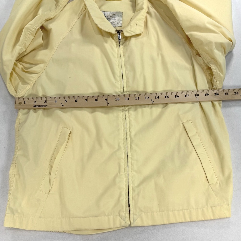 Vintage 60s 70s London Fog Harrington Jacket Yellow Ivory Talon Zip Size 40 Reg - Picture 8 of 10